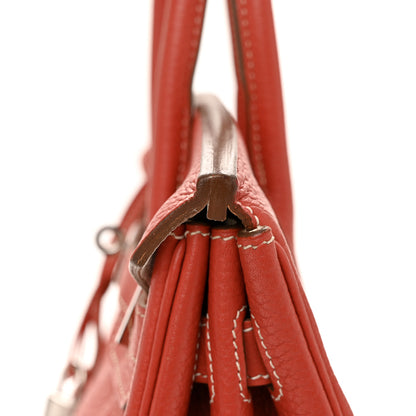 Hermes Taurillon Clemence Eclat Birkin 30 Sanguine White 10 of 11