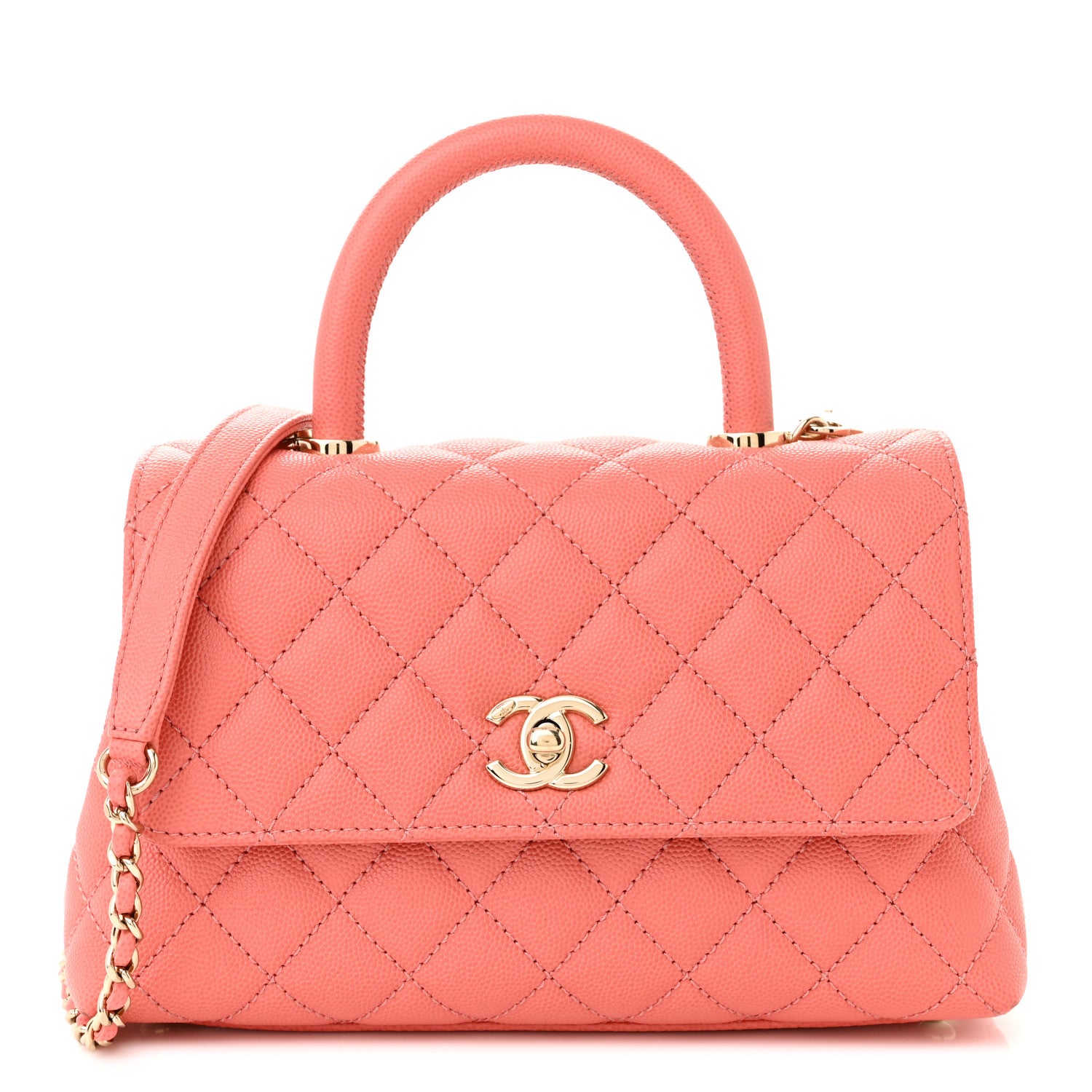 Chanel Caviar Quilted Mini Coco Handle Flap Pink 1 of 11