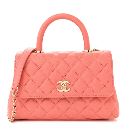 Chanel Caviar Quilted Mini Coco Handle Flap Pink 1 of 11