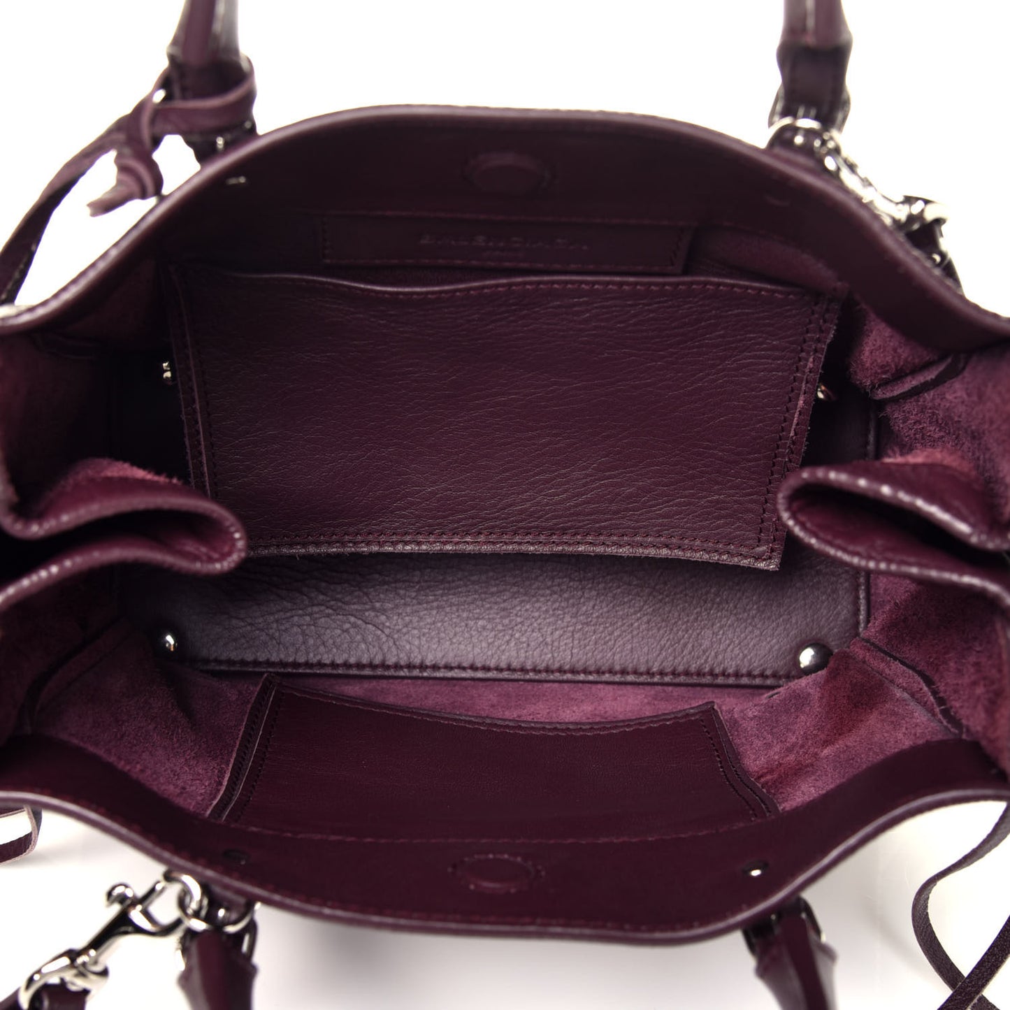 Calfskin Papier Mini A4 Zip Around Tote Rouge Aubergine