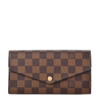 Louis Vuitton Damier Ebene Sarah Wallet NM Rose Ballerine 1 of 7