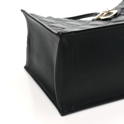Christian Dior Calfskin Macro Cannage Medium Book Tote Black 9 of 10