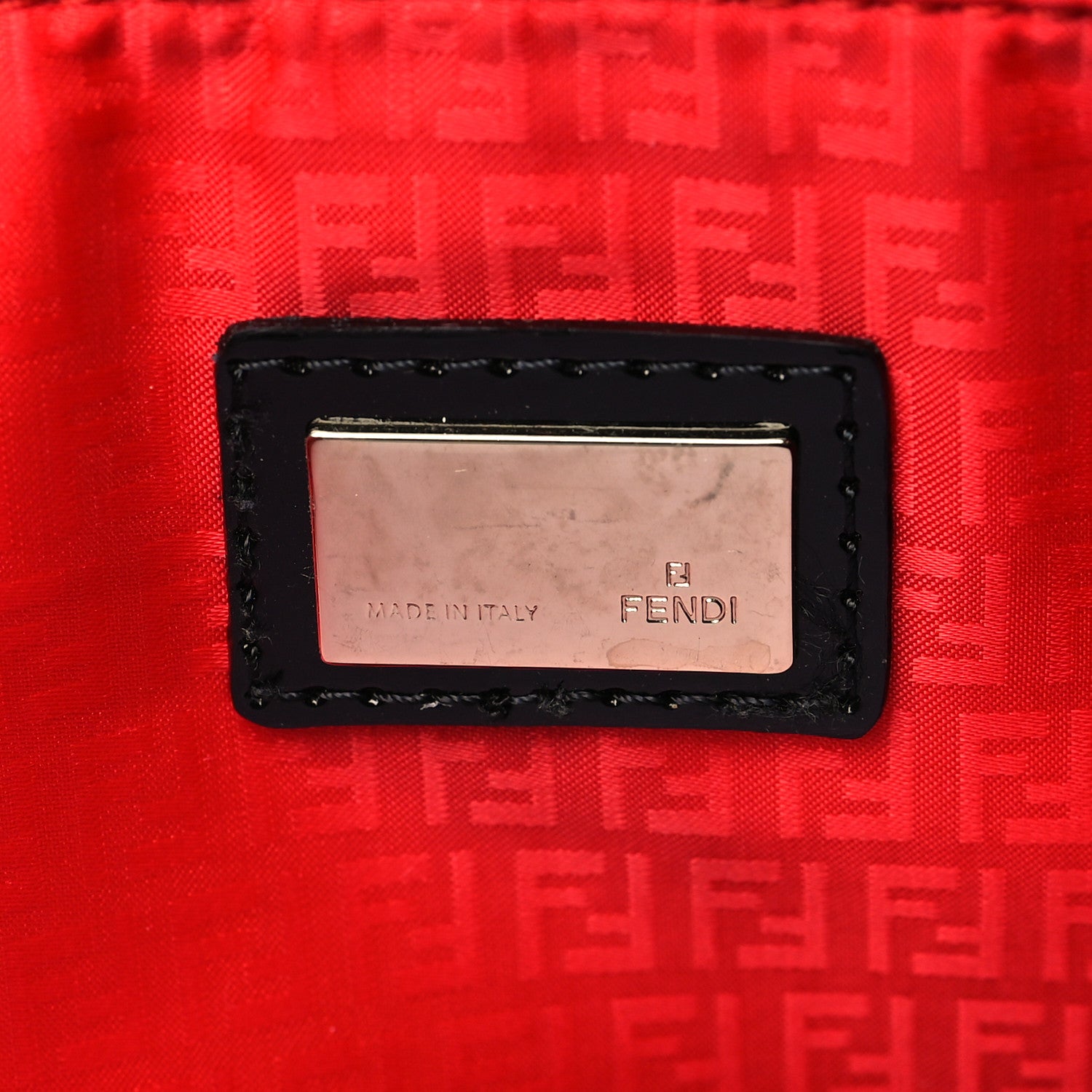 Fendi Zucca Spalmati Patent Baguette Print Medium Roll Tote Tobacco 6 of 6