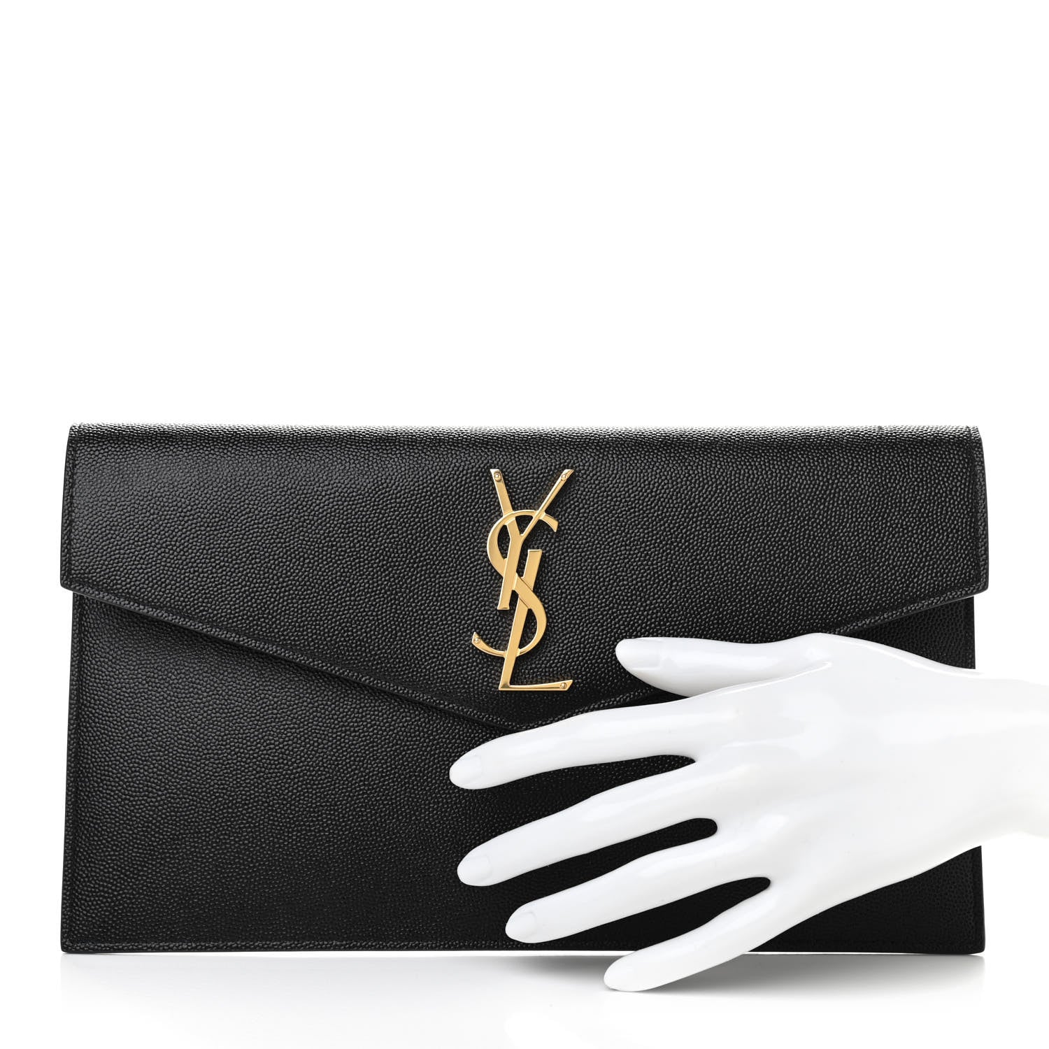 Saint Laurent Grain De Poudre Uptown Pouch Black 2 of 7