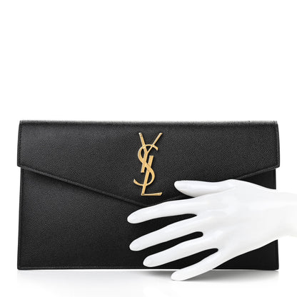Saint Laurent Grain De Poudre Uptown Pouch Black 2 of 7