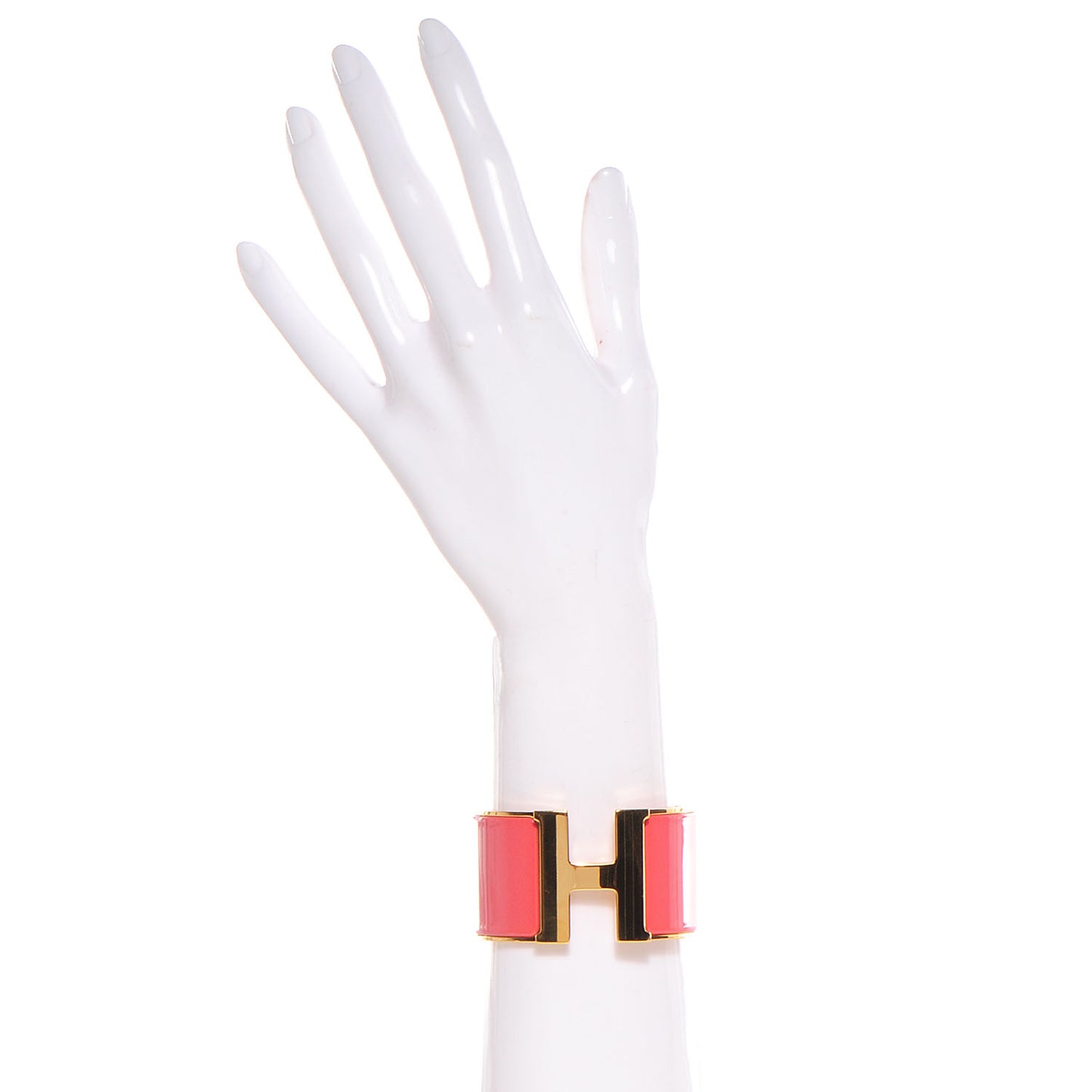Enamel Extra Wide Clic Clac H Bracelet PM Rouge Corail