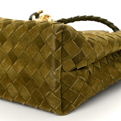 Bottega Veneta Suede Intrecciato Small Andiamo Shoulder Bag Olive Oil 9 of 9