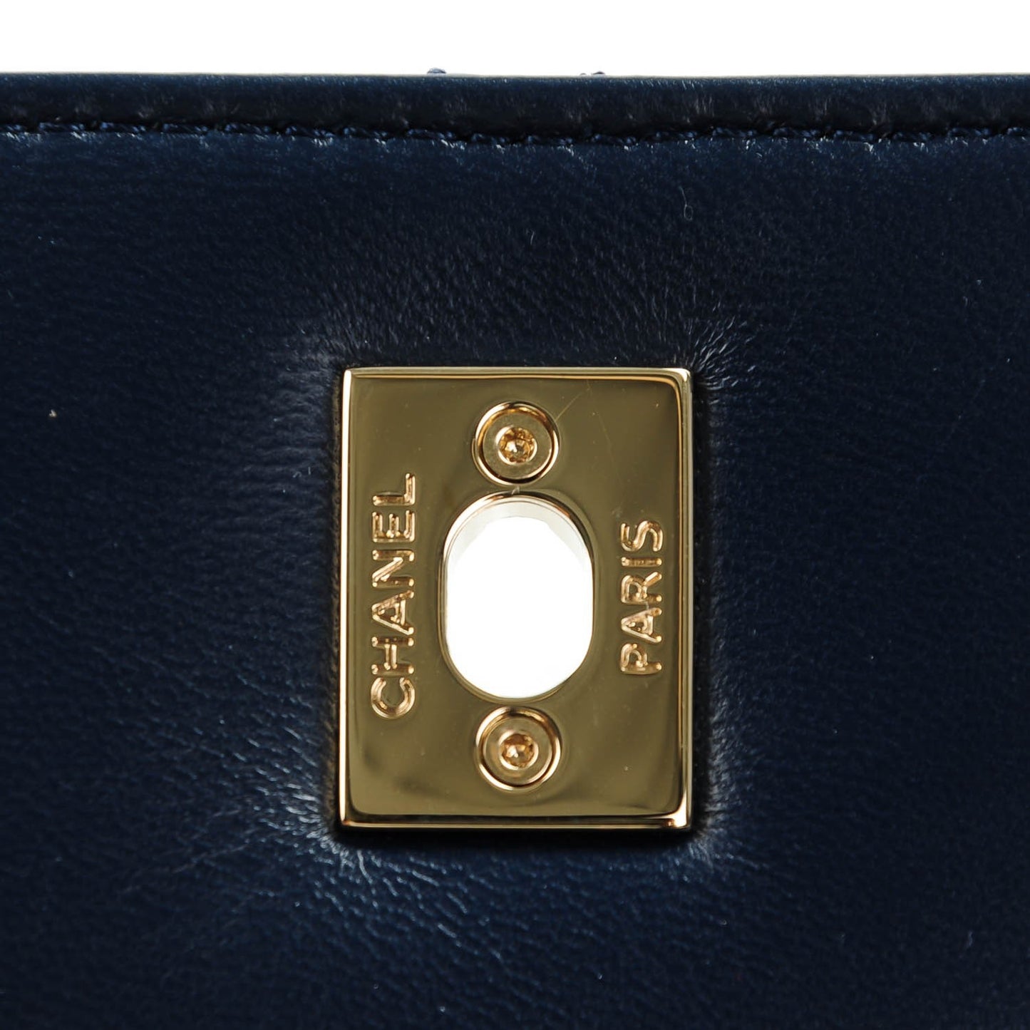 Lambskin Quilted Medium Trendy CC Flap Navy Blue