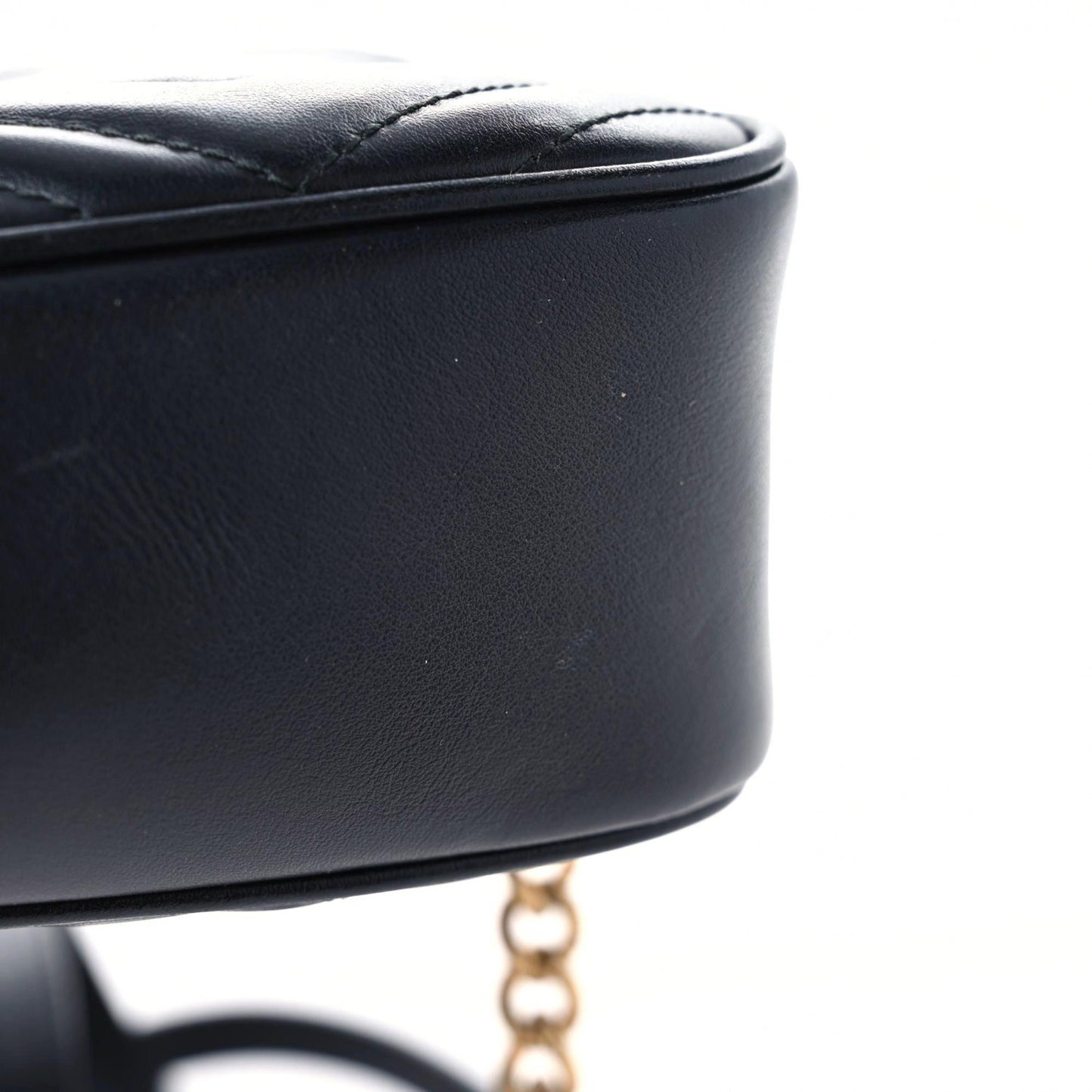 Calfskin Matelasse Small GG Marmont Chain Shoulder Bag Black