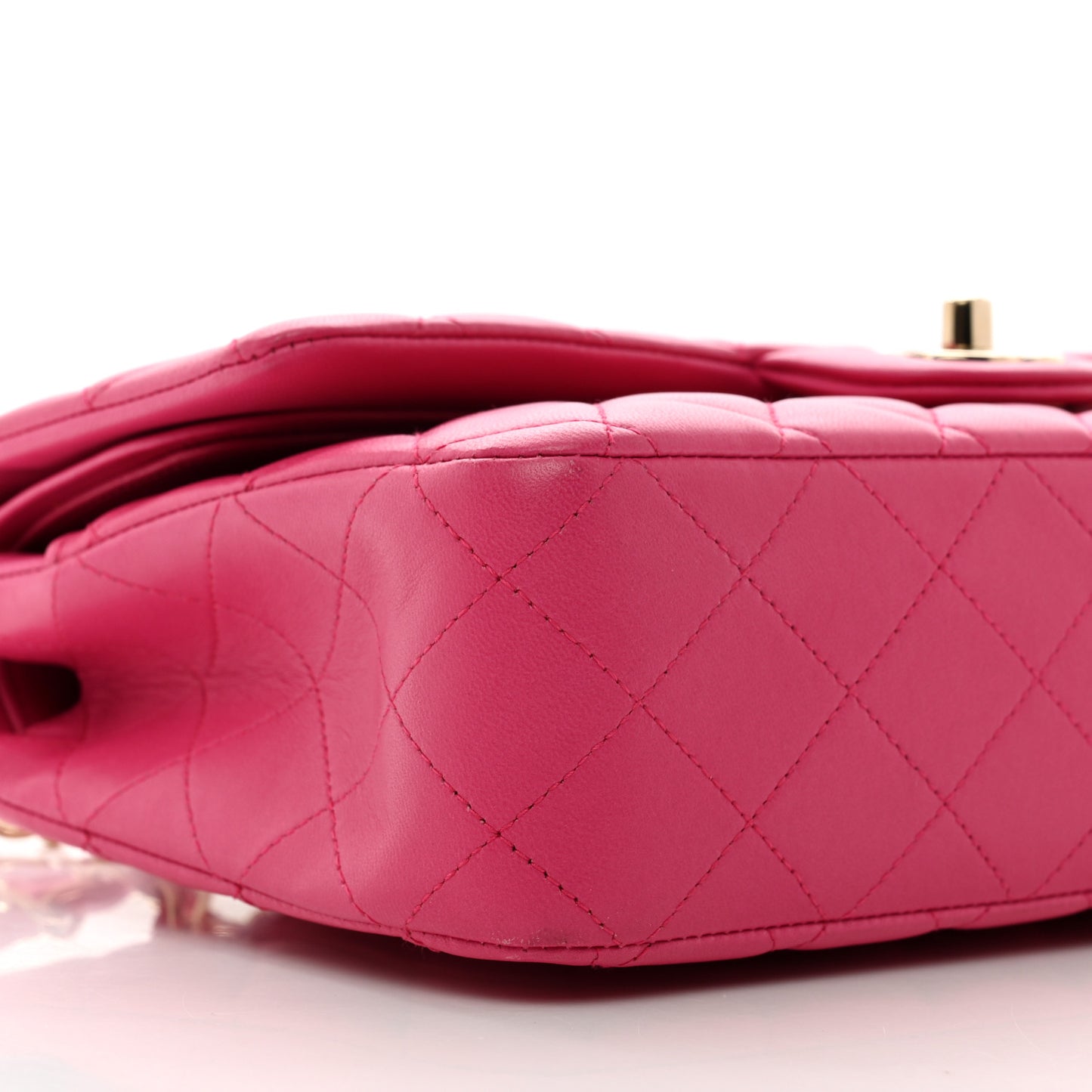 Lambskin Quilted Medium Double Flap Pink