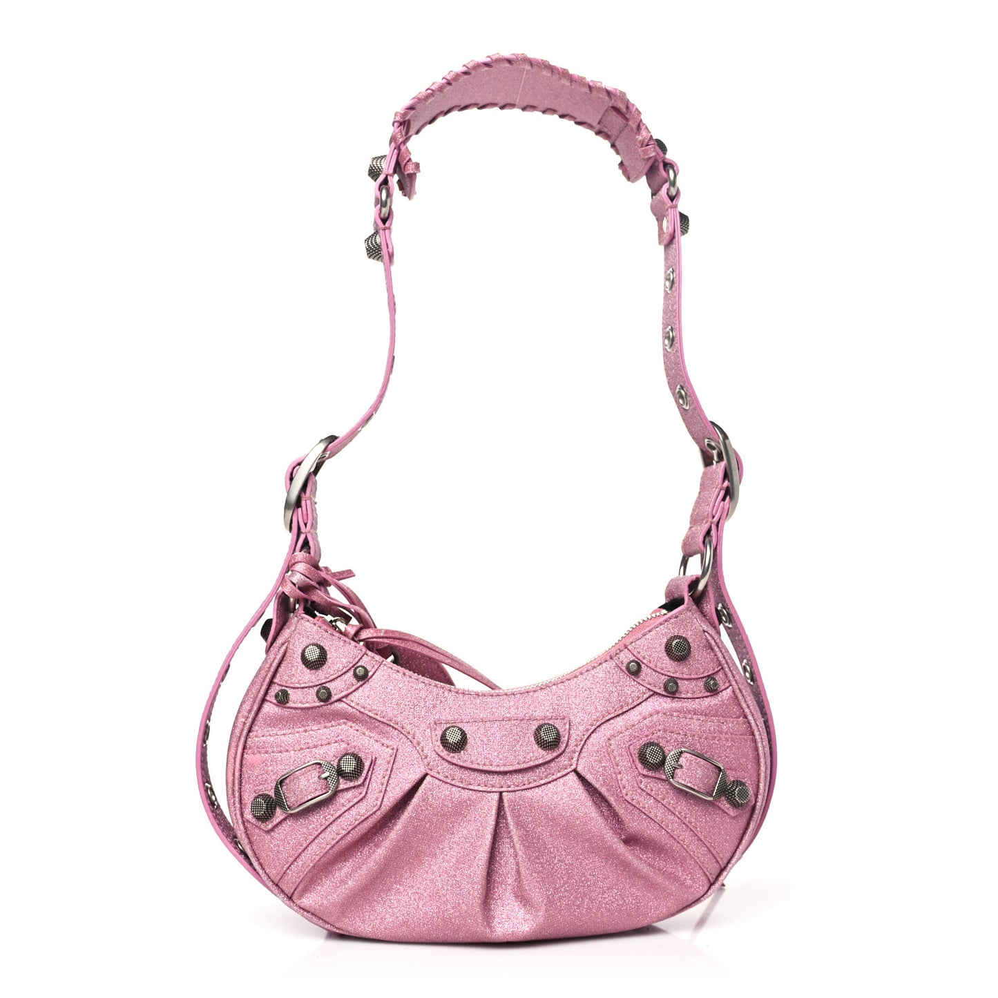 Sparkling Fabric Le Cagole Shoulder Bag XS Sweet Pink