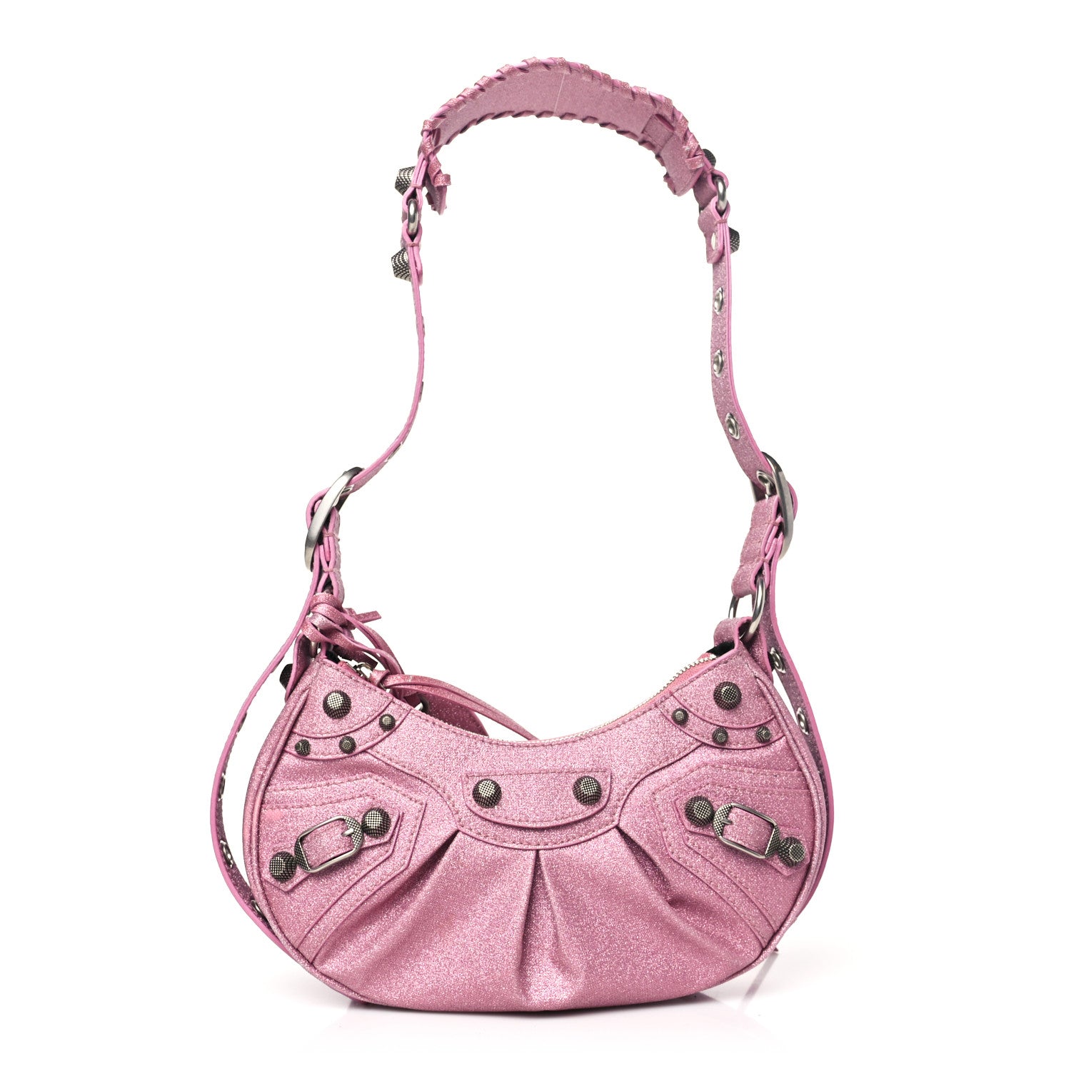 Balenciaga Sparkling Fabric Le Cagole Shoulder Bag XS Sweet Pink 1 of 12