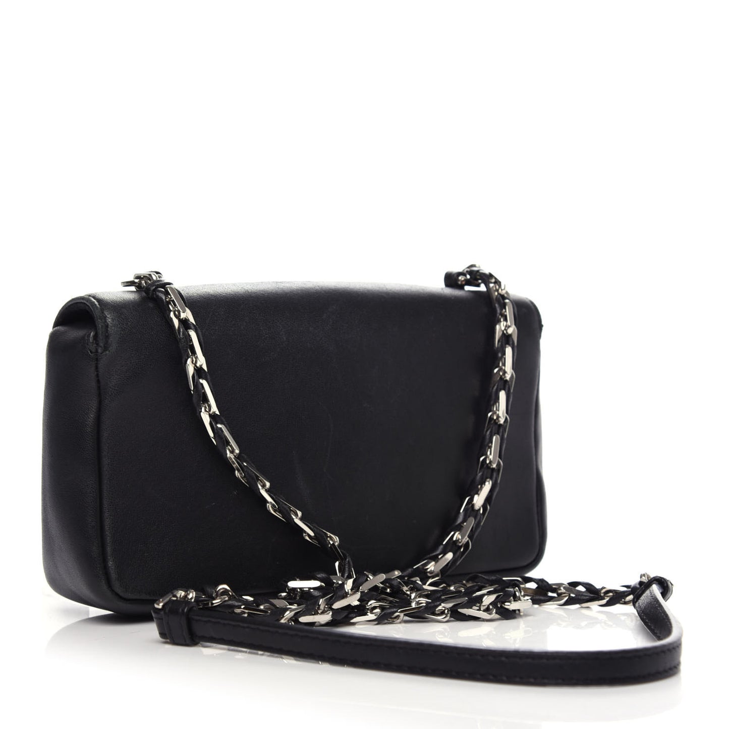 Shiny Nappa Mini Be Baguette Shoulder Bag Black
