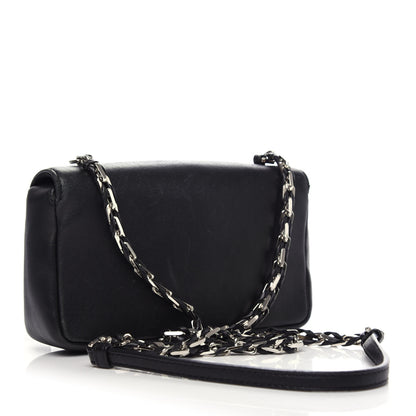 Fendi Shiny Nappa Mini Be Baguette Shoulder Bag Black 3 of 9