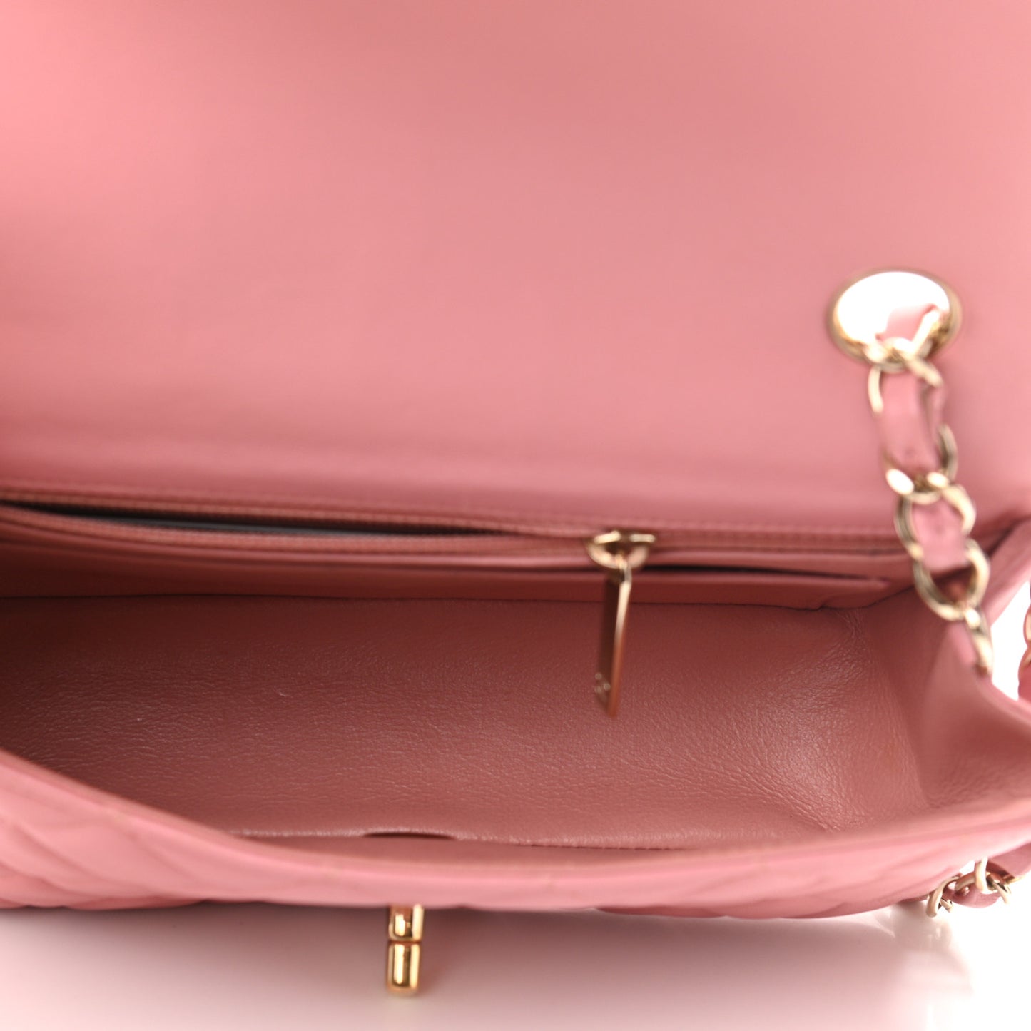 Lambskin Quilted Mini Rectangular Flap Pink
