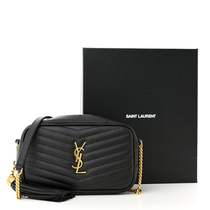 Saint Laurent Grain De Poudre Matelasse Monogram Mini Lou Camera Bag Black 11 of 11