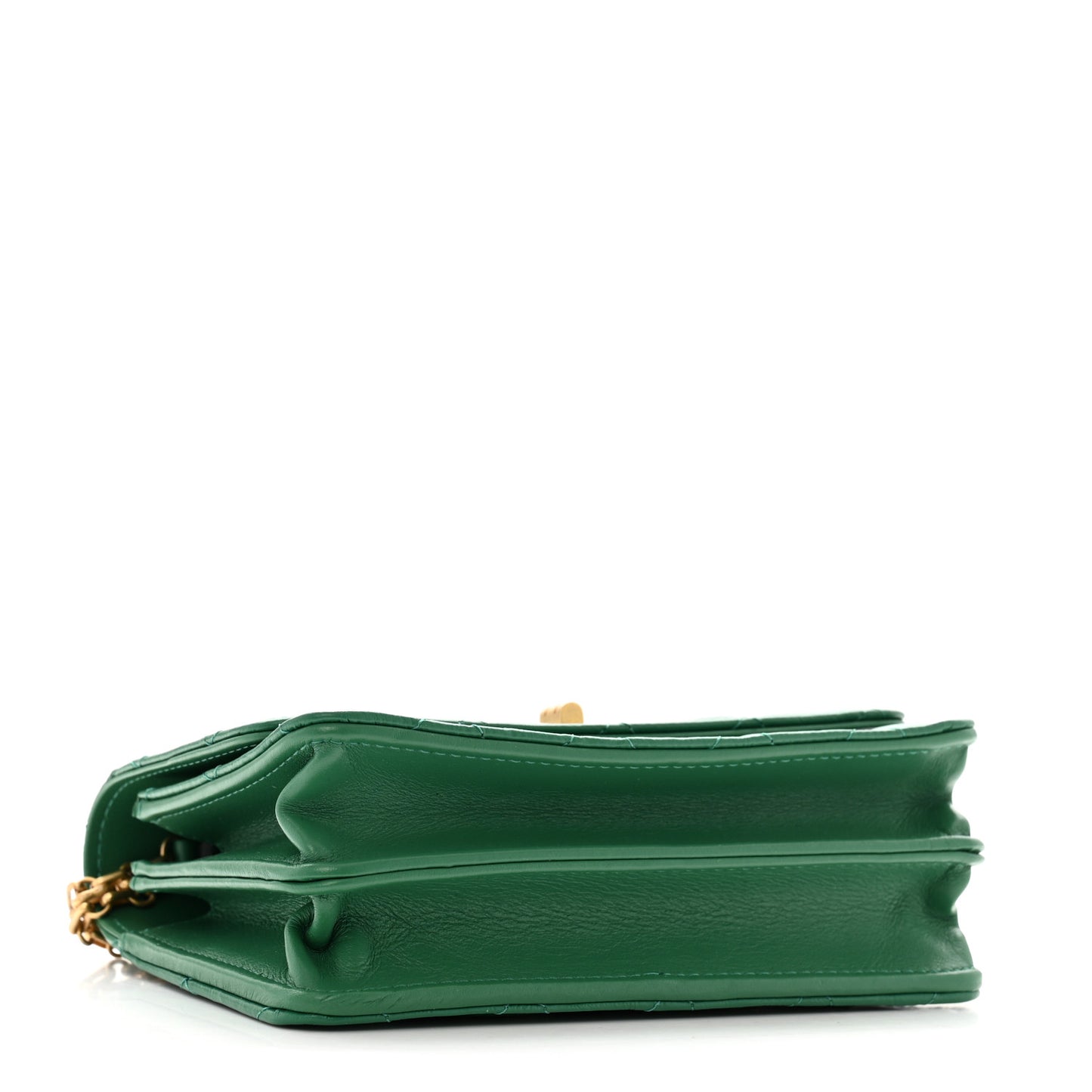 Aged Calfskin Quilted Mini Reissue Wallet On Chain WOC Green
