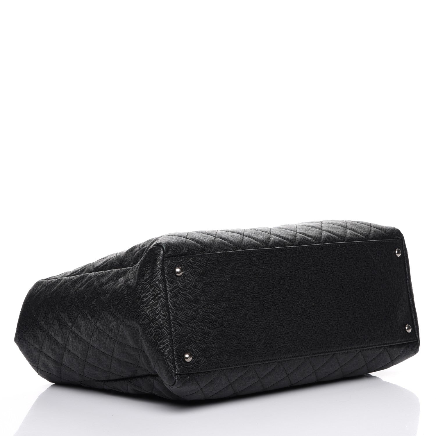 Chanel Caviar Lizard Quilted Large Coco Handle Shopping Tote Black 5 of 8