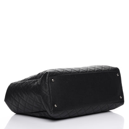 Chanel Caviar Lizard Quilted Large Coco Handle Shopping Tote Black 5 of 8