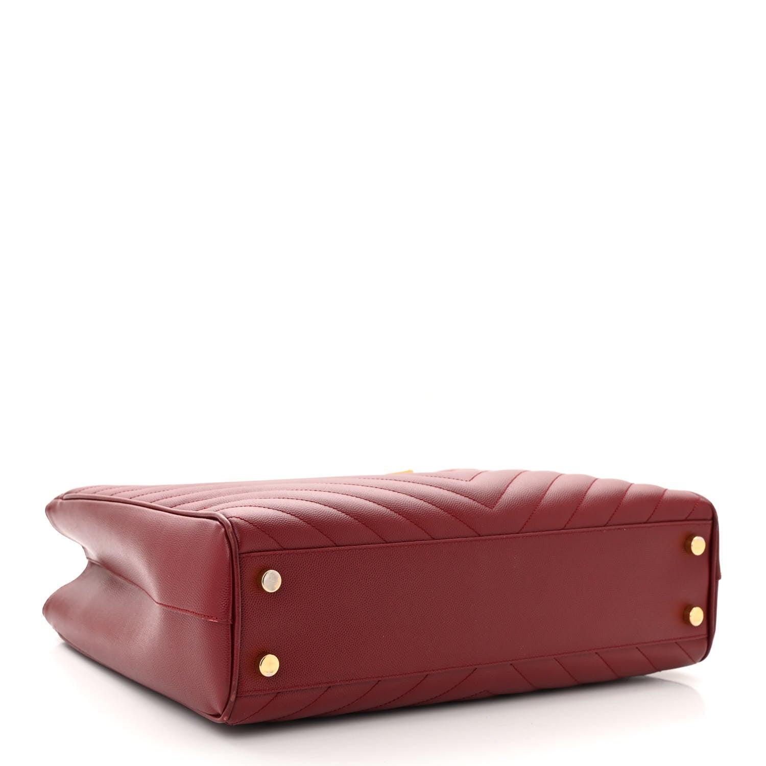 Saint Laurent Grain De Poudre Matelasse Chevron Monogram Shopping Bag Oxblood 3 of 15