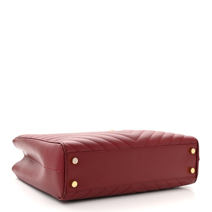 Saint Laurent Grain De Poudre Matelasse Chevron Monogram Shopping Bag Oxblood 3 of 15