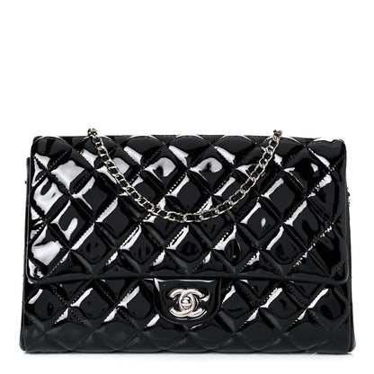 Chanel Patent Quilted Clutch with Chain Flap Black 1 of 12