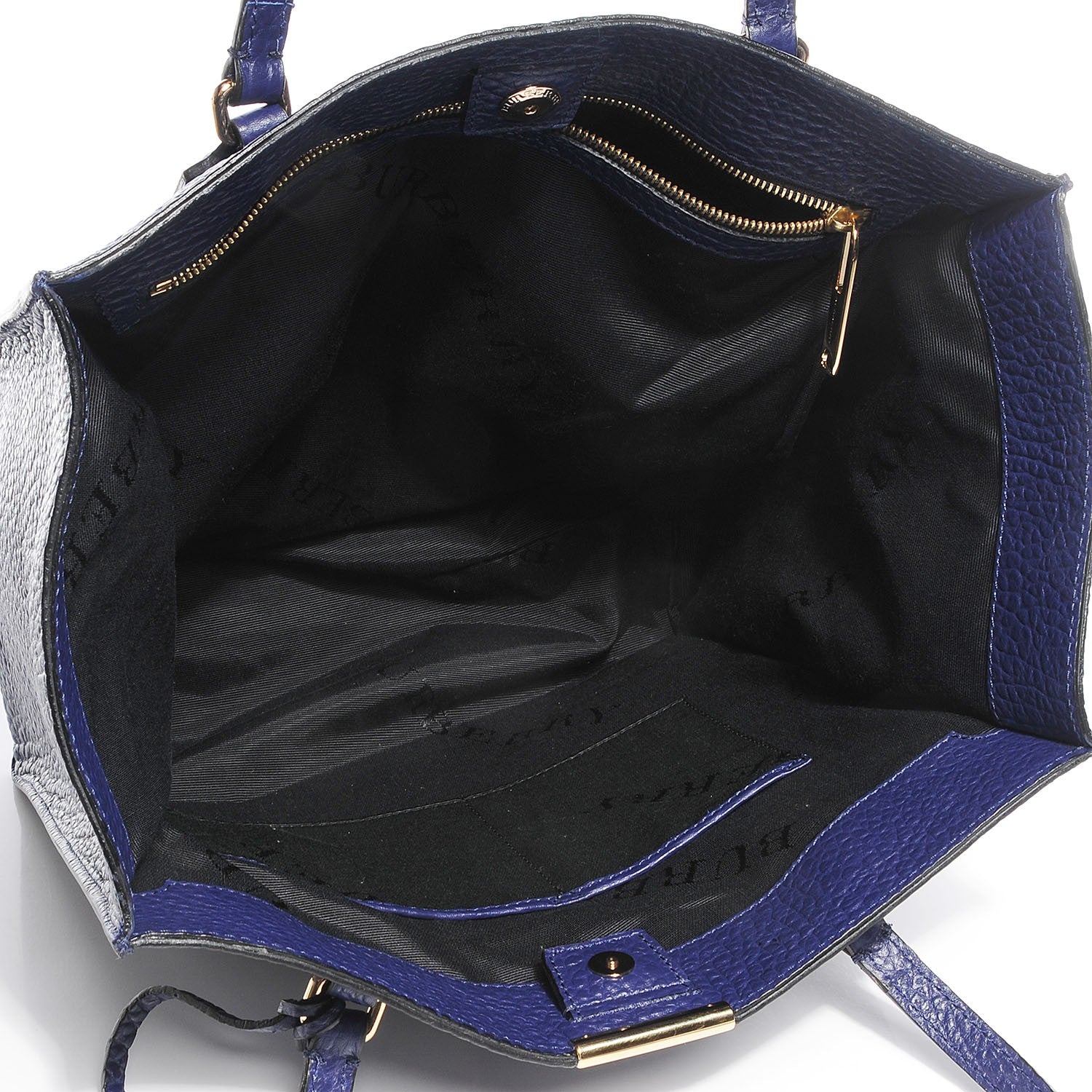 Burberry Heritage Grain Medium Woodbury Tote Blue 5 of 9