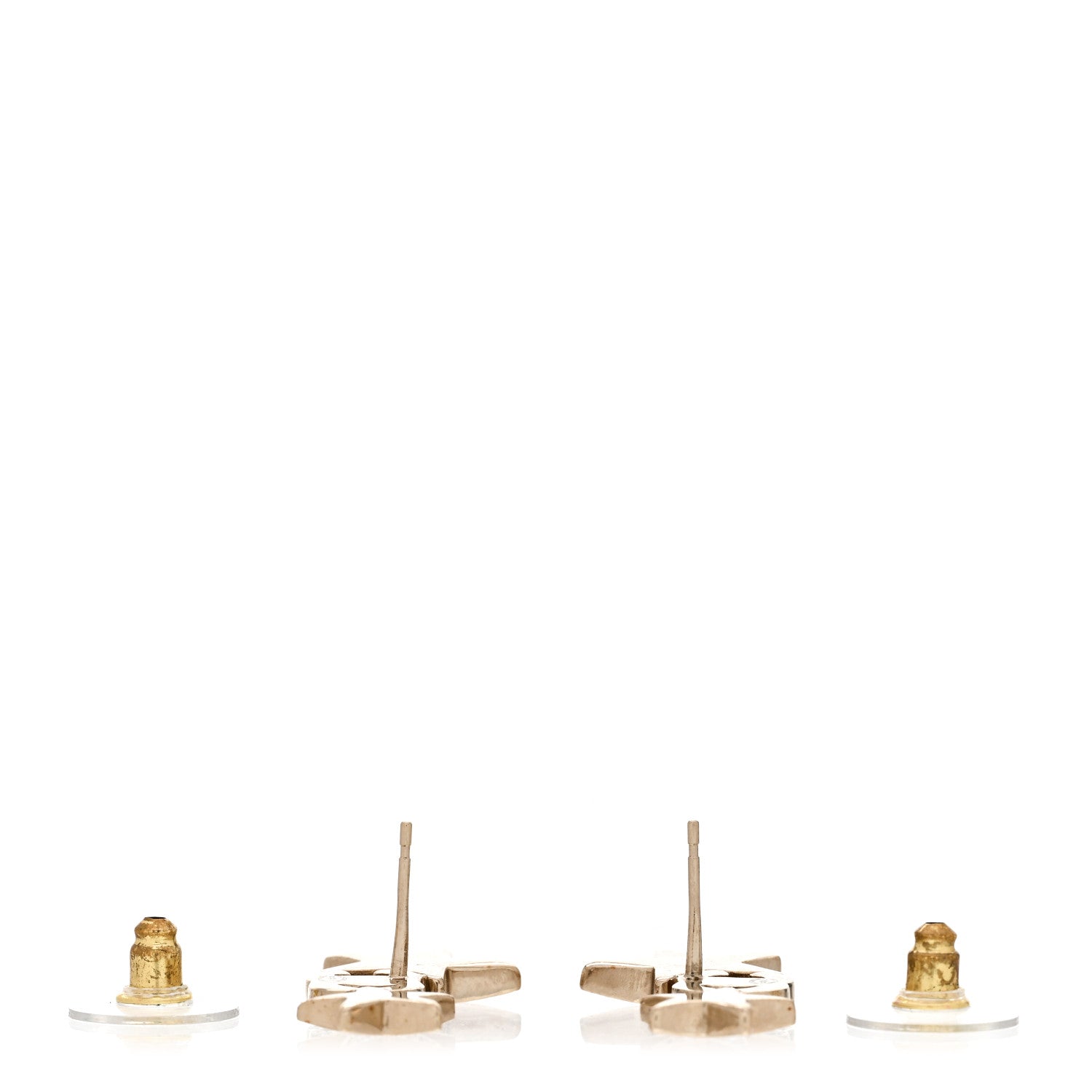 Chanel Crystal Star CC Earrings Gold 3 of 4