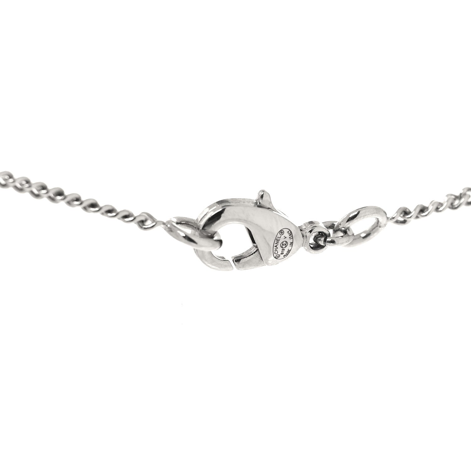 Chanel Crystal Timeless CC Necklace Silver 4 of 5