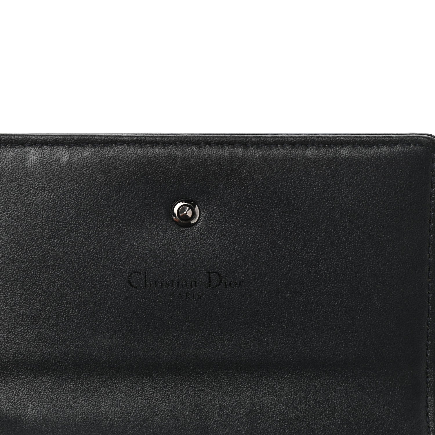 Christian Dior Metallic Patent Micro-Cannage Diorama Elancee Wallet Onyx Black 6 of 6