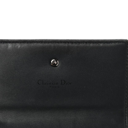 Christian Dior Metallic Patent Micro-Cannage Diorama Elancee Wallet Onyx Black 6 of 6