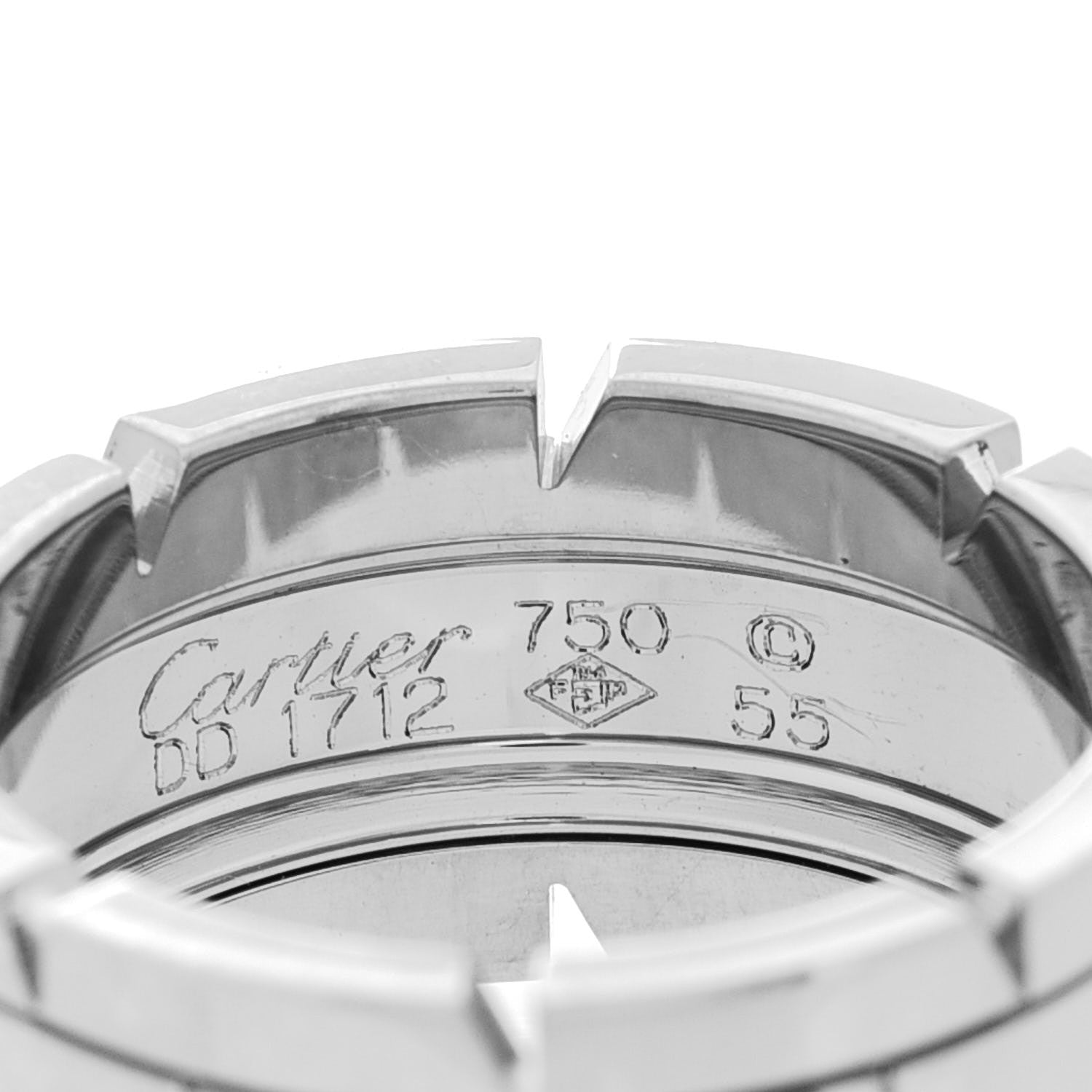 Cartier 18K White Gold 11mm Tank Francaise Ring 55 7.25 4 of 4