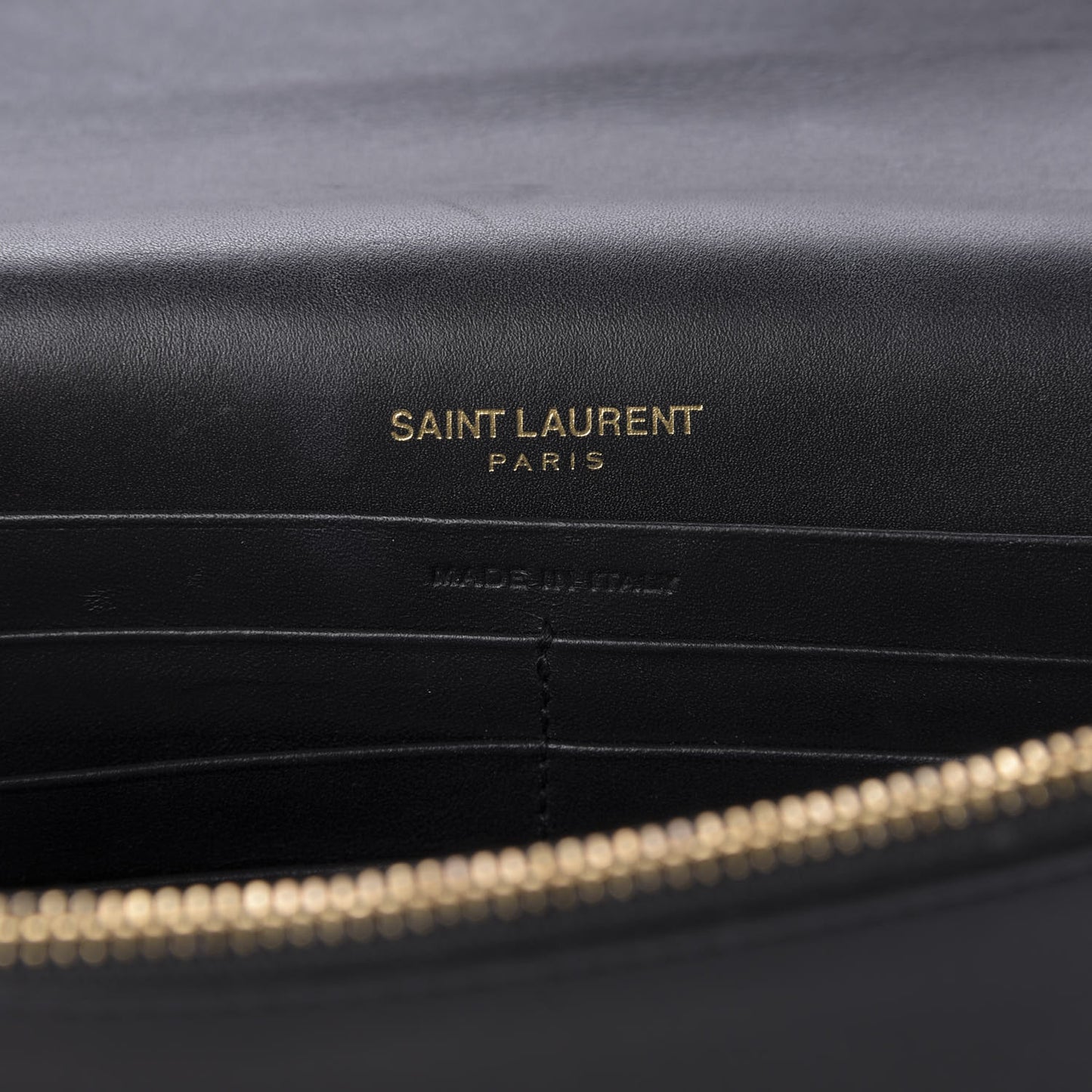 Smooth Calfskin Classic Monogram Kate Tassel Chain Wallet Black