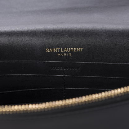 Saint Laurent Smooth Calfskin Classic Monogram Kate Tassel Chain Wallet Black 6 of 8