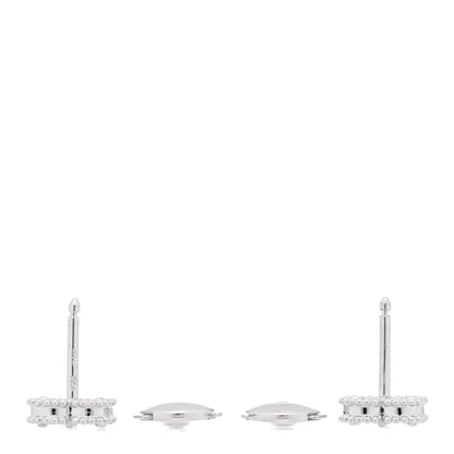 Van Cleef & Arpels 18K White Gold Turquoise Sweet Alhambra Earrings 3 of 5