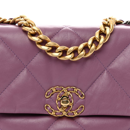 Chanel Lambskin Quilted Medium Chanel 19 Flap Purple 5 of 10