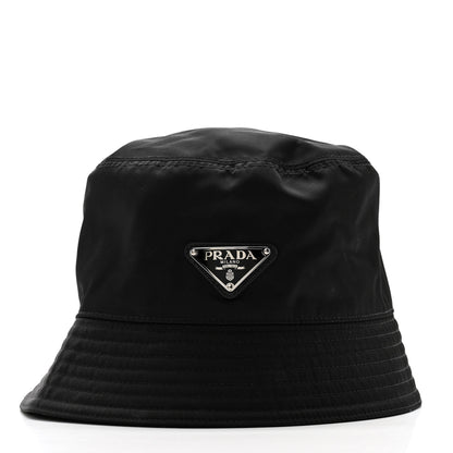 Prada Re-Nylon Metal Triangle Logo Womens Bucket Hat S Black 3 of 9