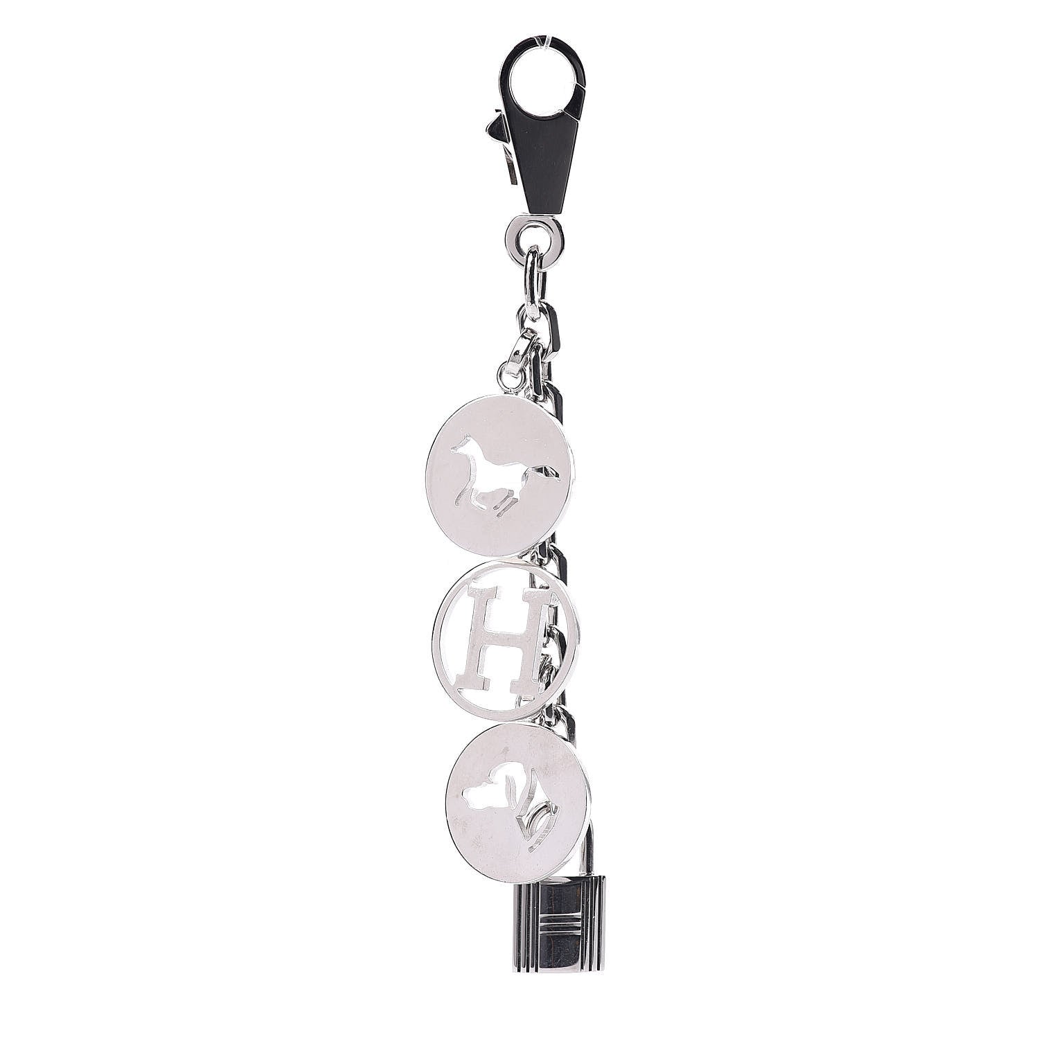 Hermes Palladium Breloque Bag Charm Silver 1 of 2