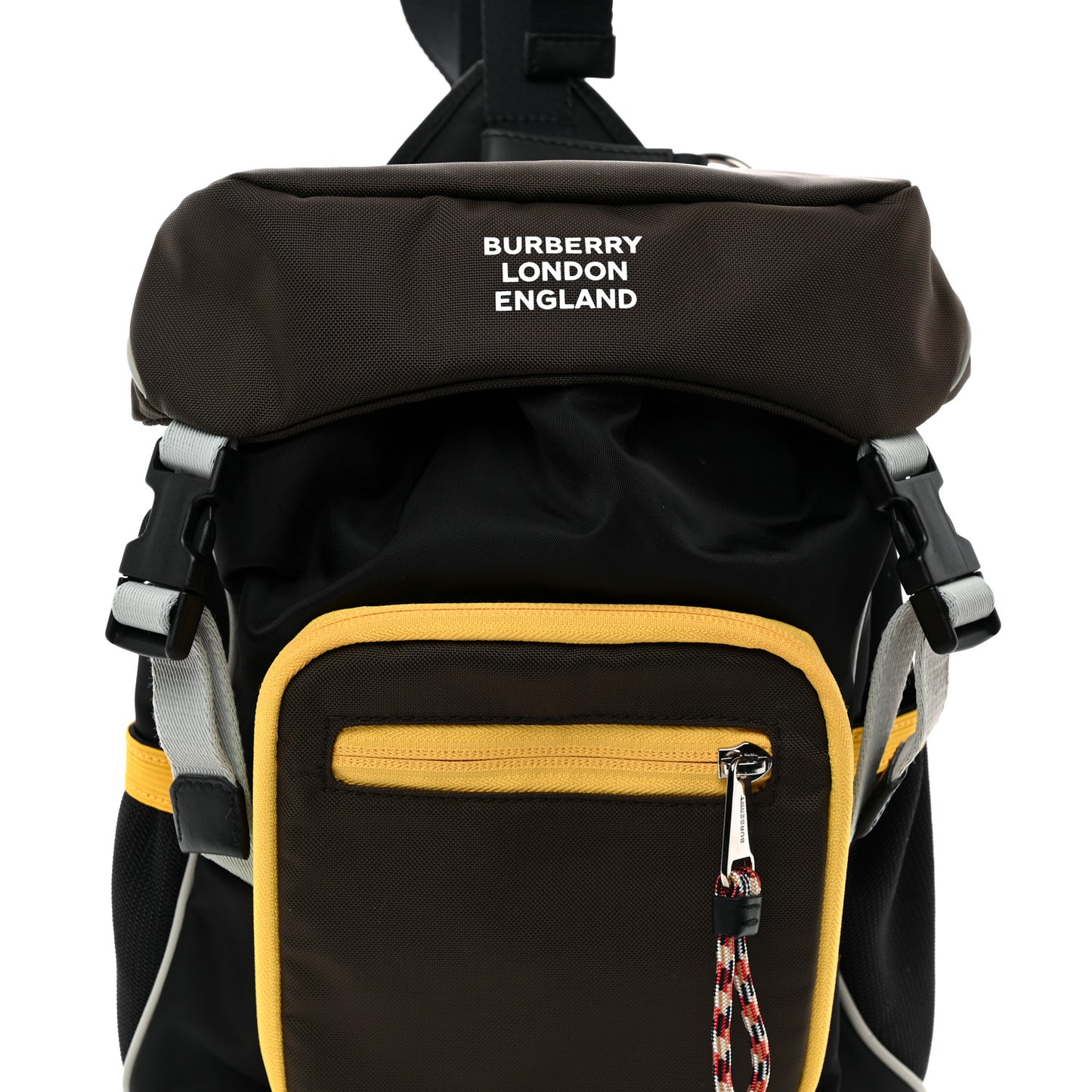 Nylon Leo Sling Bag Black Yellow Grey