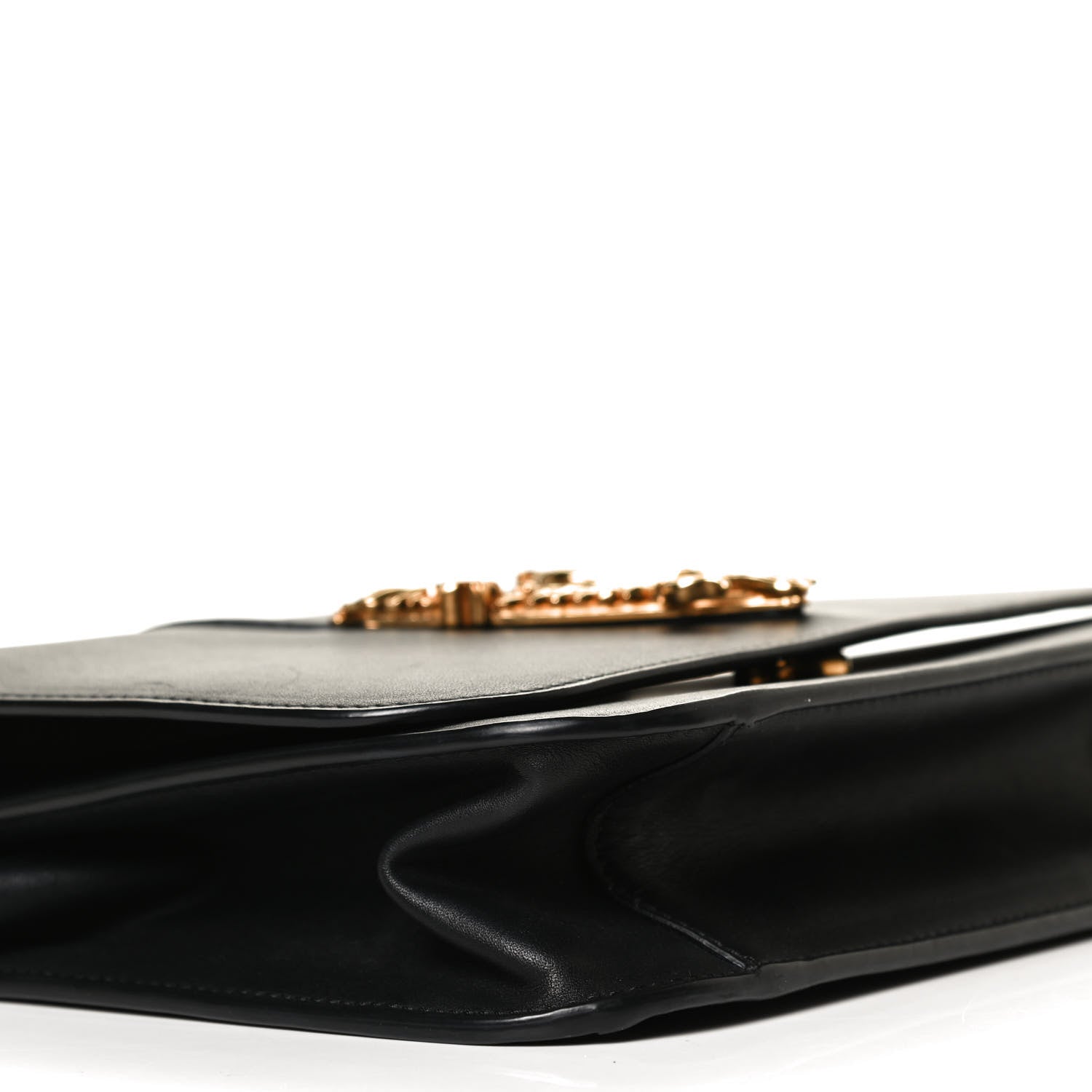 Versace Vitello Barocco Virtus Top Handle Shoulder Bag Black 5 of 17