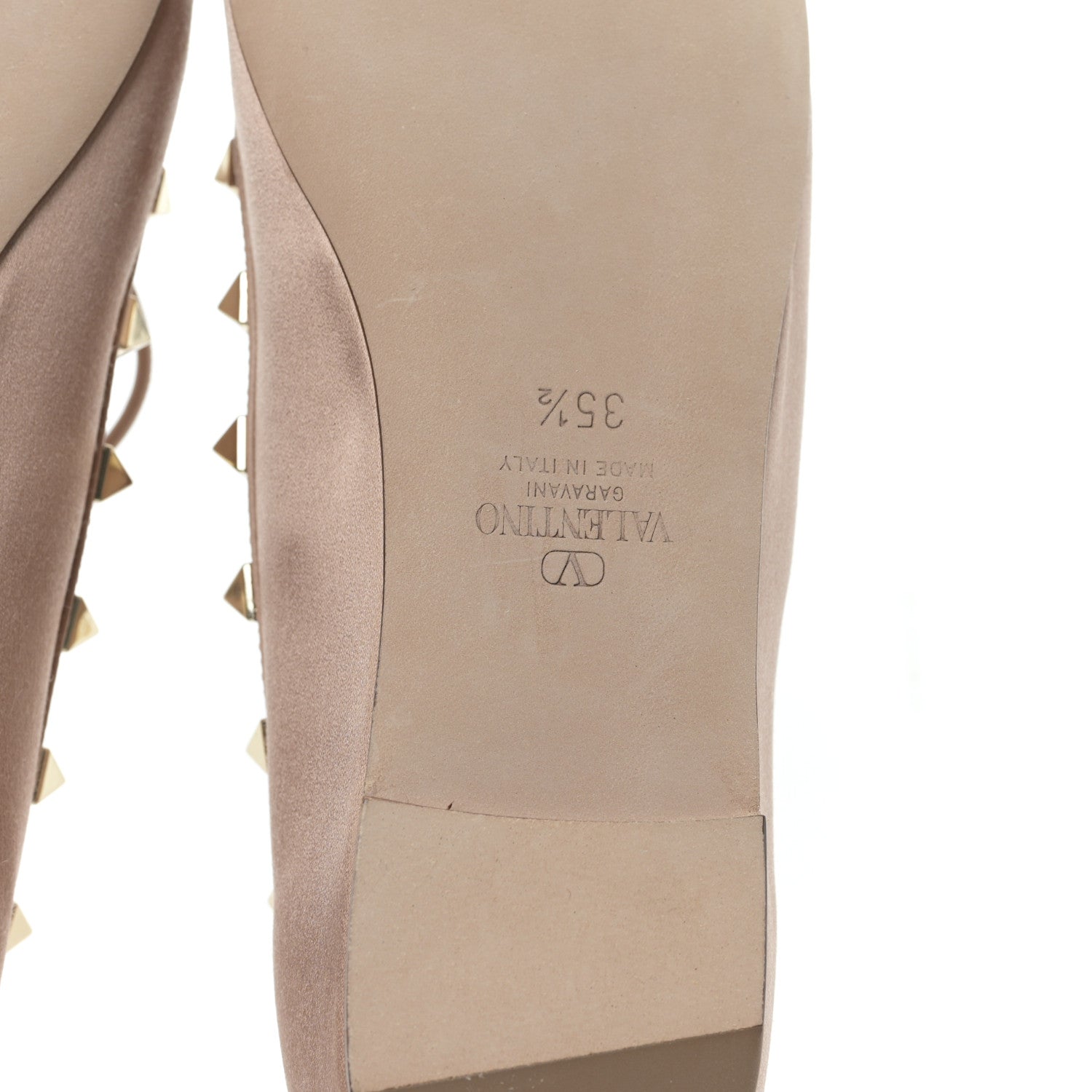 Valentino Garavani Satin Nappa Rockstud Multi Strap Ballerina Flats 35.5 Rose Cannelle 6 of 8