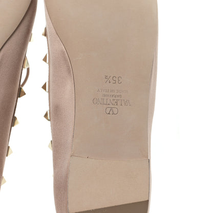 Valentino Garavani Satin Nappa Rockstud Multi Strap Ballerina Flats 35.5 Rose Cannelle 6 of 8