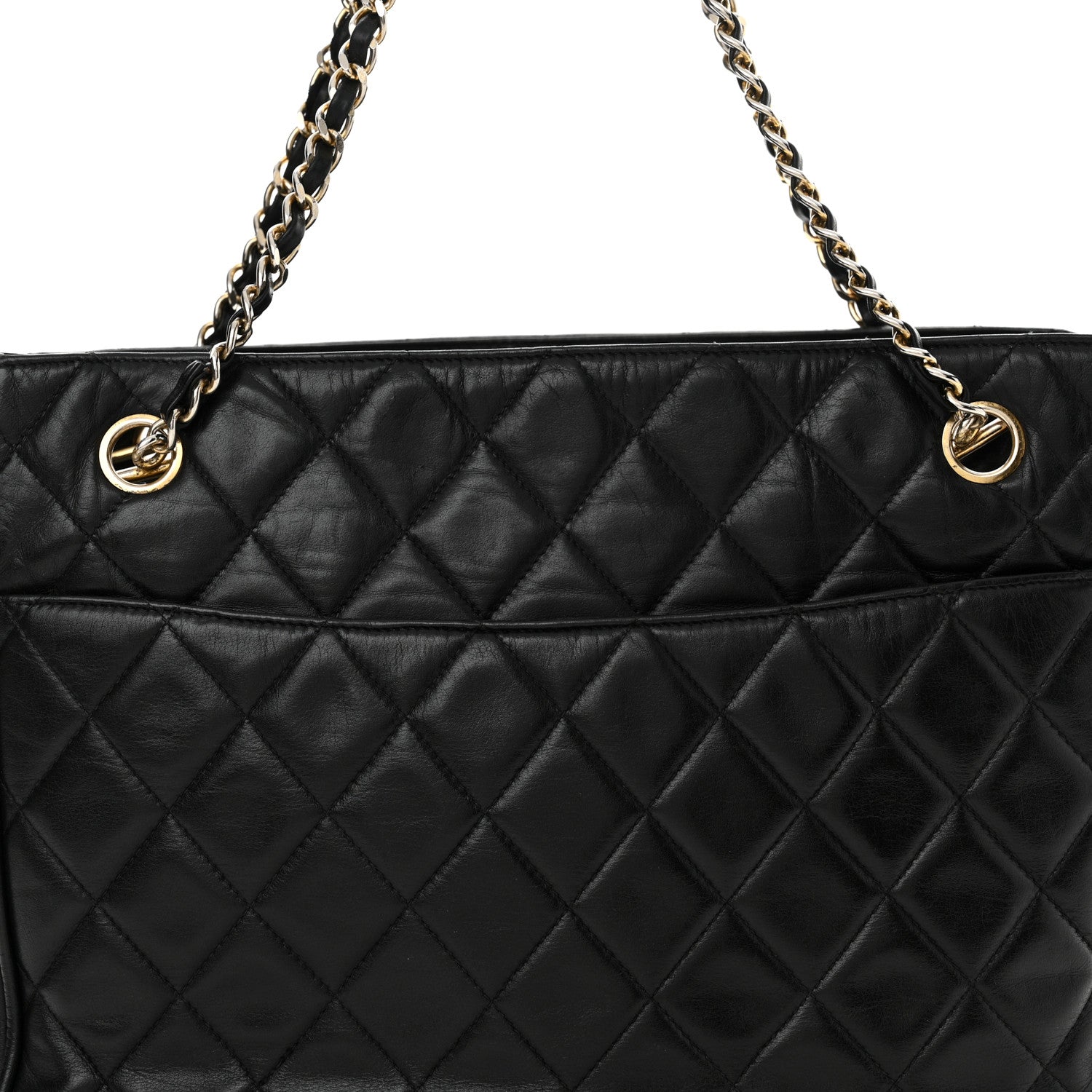 Chanel Lambskin Quilted Shoulder Bag Black 10 of 18