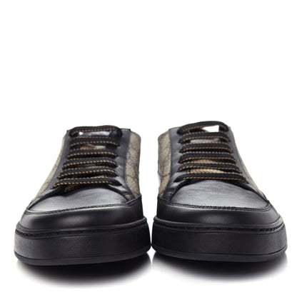 Gucci GG Supreme Monogram Mens Low Top Sneakers 8 Black Beige Ebony 2 of 11
