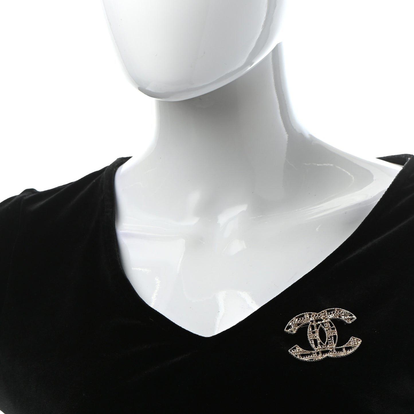 Chain CC Brooch Light Gold