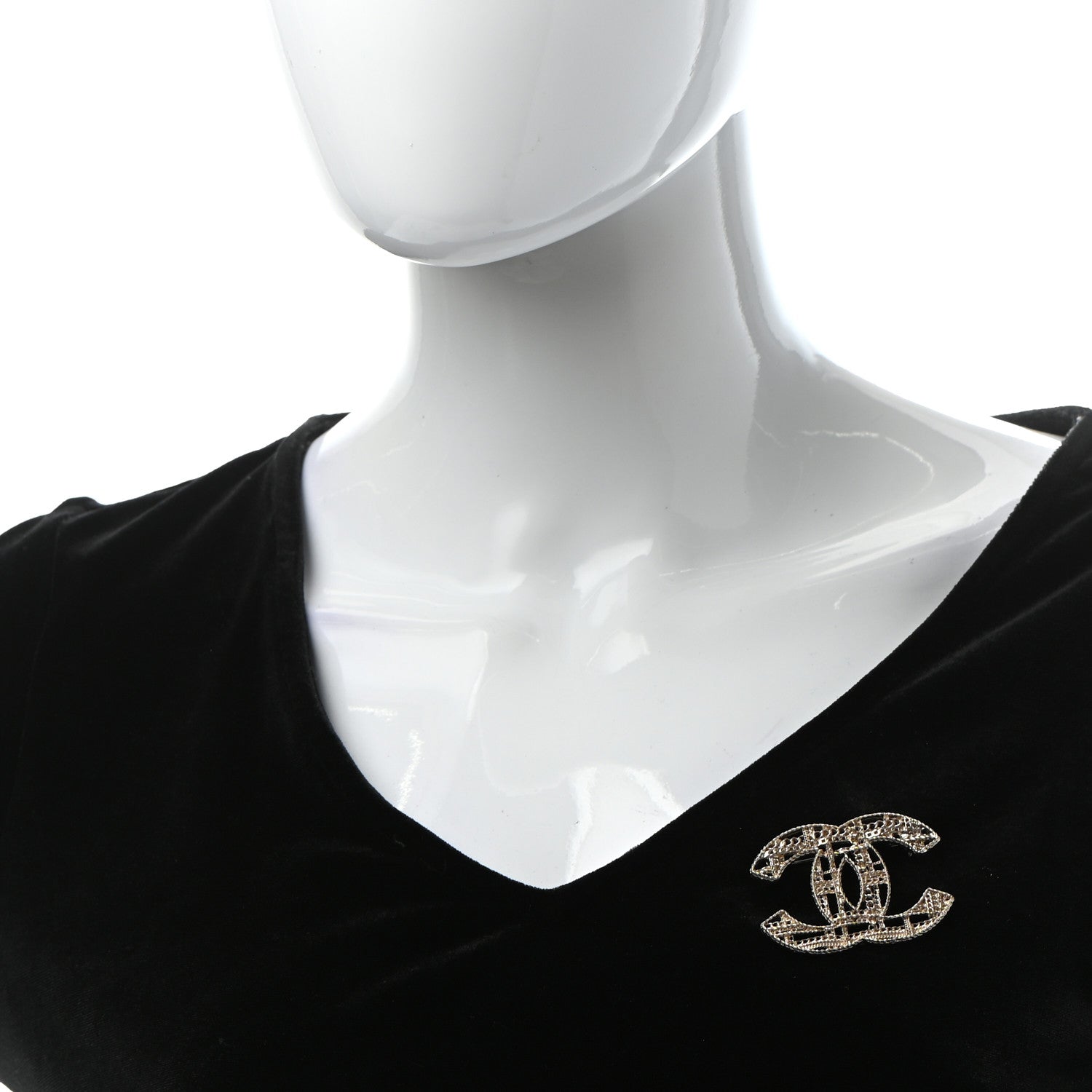 Chanel Chain CC Brooch Light Gold 2 of 4