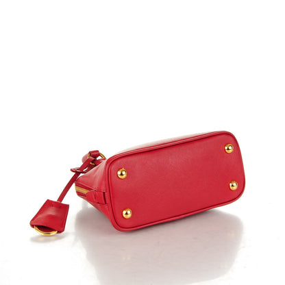 Prada Saffiano Lux Mini Promenade Tote Fuoco 4 of 7
