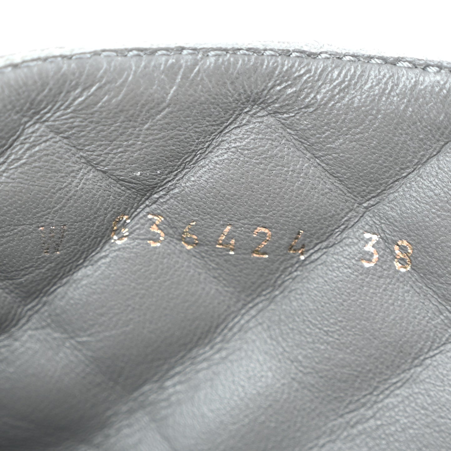 Shiny Lambskin Quilted Lace Up Combat Boots 38 Grey Black