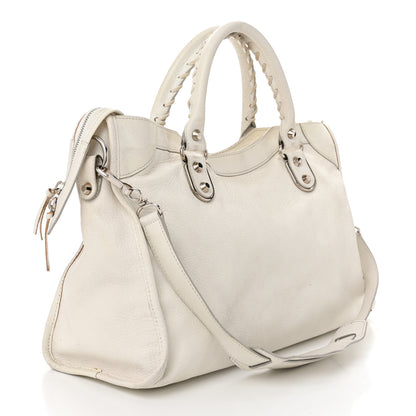 Balenciaga Chevre Silver Metallic Edge Hardware City White 4 of 18