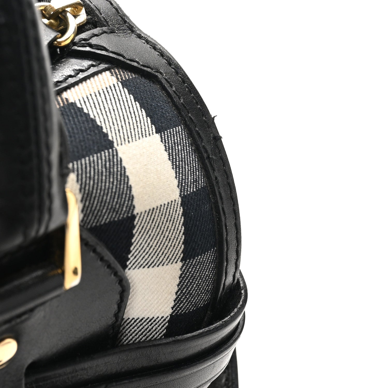 Burberry House Check Bridle Calfskin Medium Alchester Bowling Bag Black 10 of 10